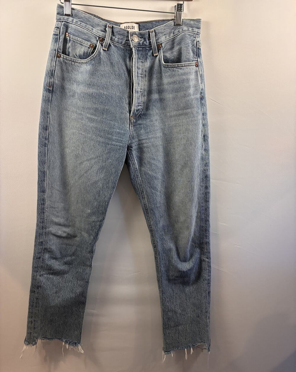 AGOLDE Riley High Rise Straight Crop Jeans in Zephyr - Size 27
